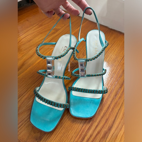 Escada Crystal Slingback Sandals - Picture 2 of 6